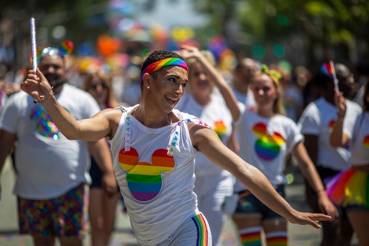 People from the Walt Disney Company participate in the annual L.A. Pride Parade in West Hollywood, California, on June 9th, 2019.