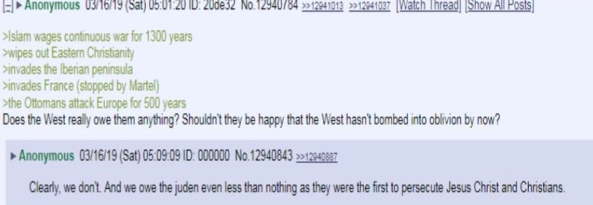 8chan muslims '1300 years of continuous war'