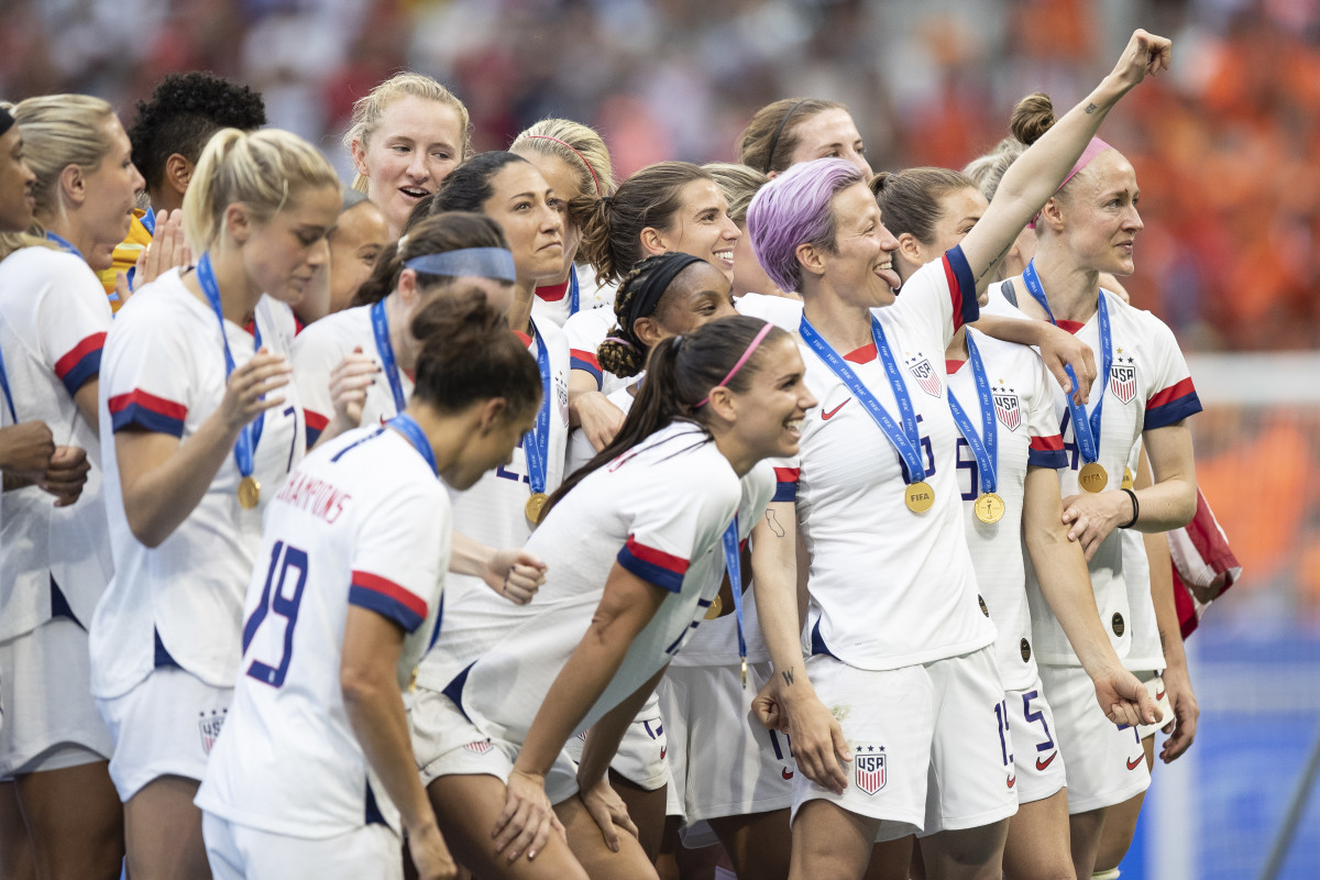 Megan Rapinoe and the U.S. Women's National Team celebrate after winning the 2019 FIFA Women's World Cup.
