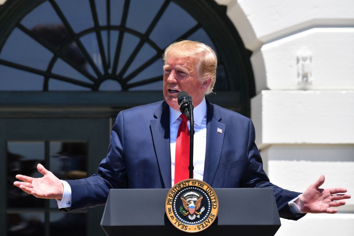 President Donald Trump takes part in the Third Annual Made in America Product Showcase on the South Lawn at the White House in Washington, D.C., on July 15th, 2019.