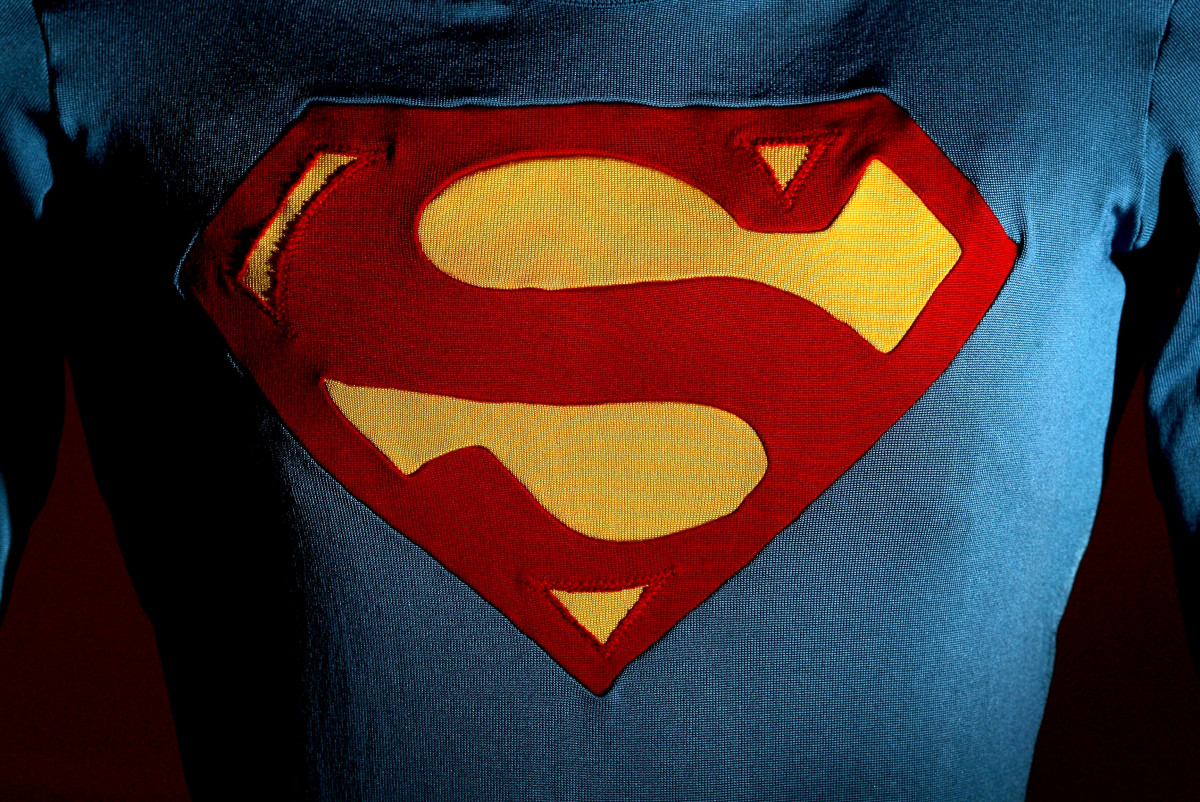 The Superman costume as worn by Christopher Reeve in Superman III is displayed at the Auction House of Bonhams and Goodman on May 23rd, 2009, in Melbourne, Australia.