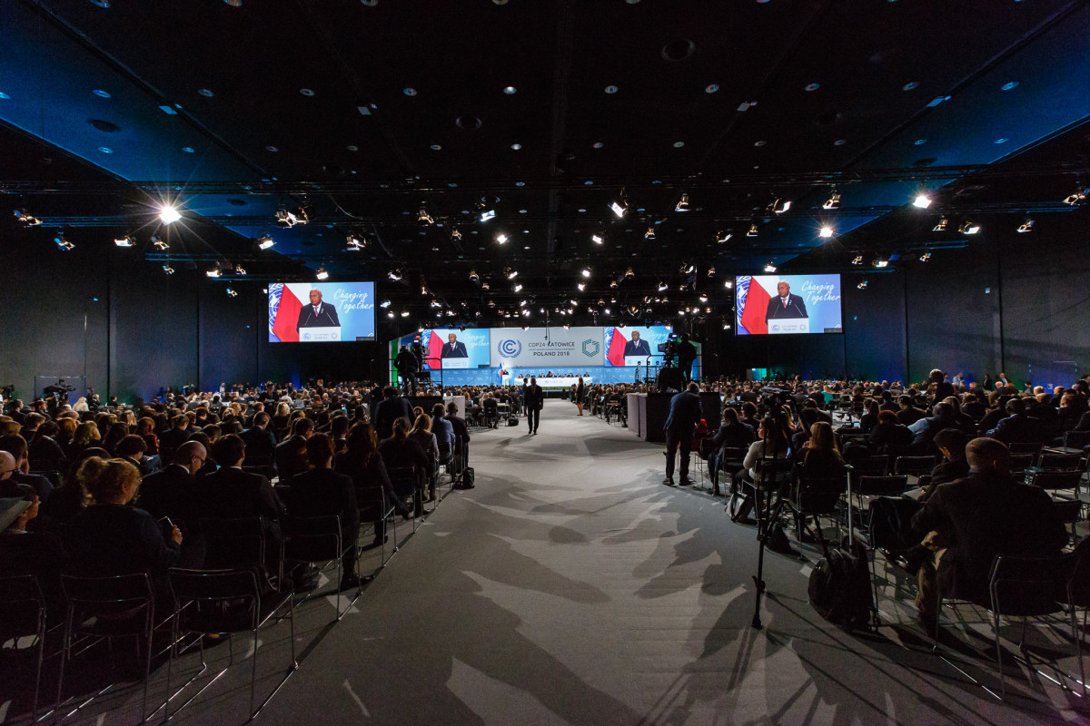 The plenary hall at COP 24 in Katowice, Poland, on December 3rd, 2018.