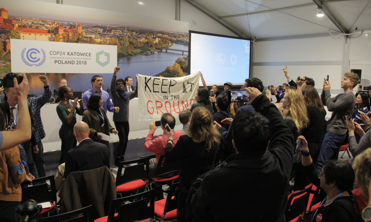 This was the second year in a row that U.S. officials attempted to host a side event promoting the use of fossil fuels, and the second year in a row that the event was interrupted by protesters.