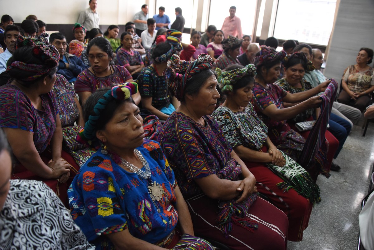 Ixil indigenous women attend a hearing during the genocide trial of former dictator Efrain Rios Montt in Guatemala City on August 25th, 2015.