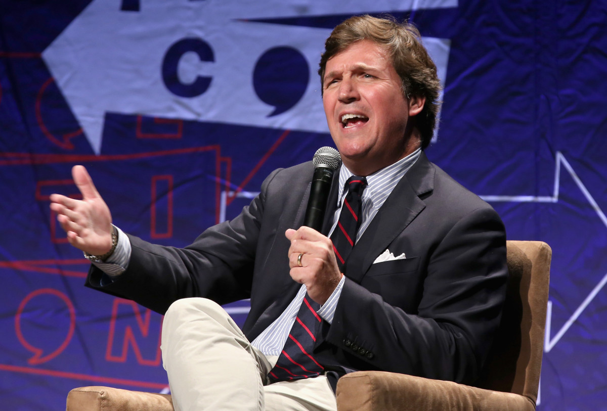 Tucker Carlson speaks onstage during Politicon 2018 at the Los Angeles Convention Center on October 21st, 2018, in Los Angeles, California.