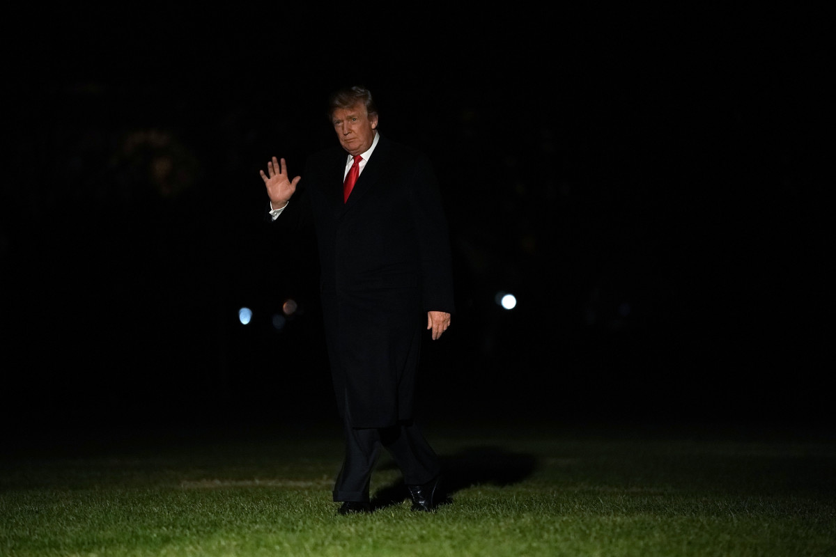 President Donald Trump walks on the South Lawn of the White House in the early morning hours on November 27th, 2018, in Washington, D.C.