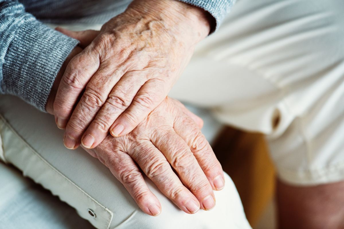 Elderly person old people hands