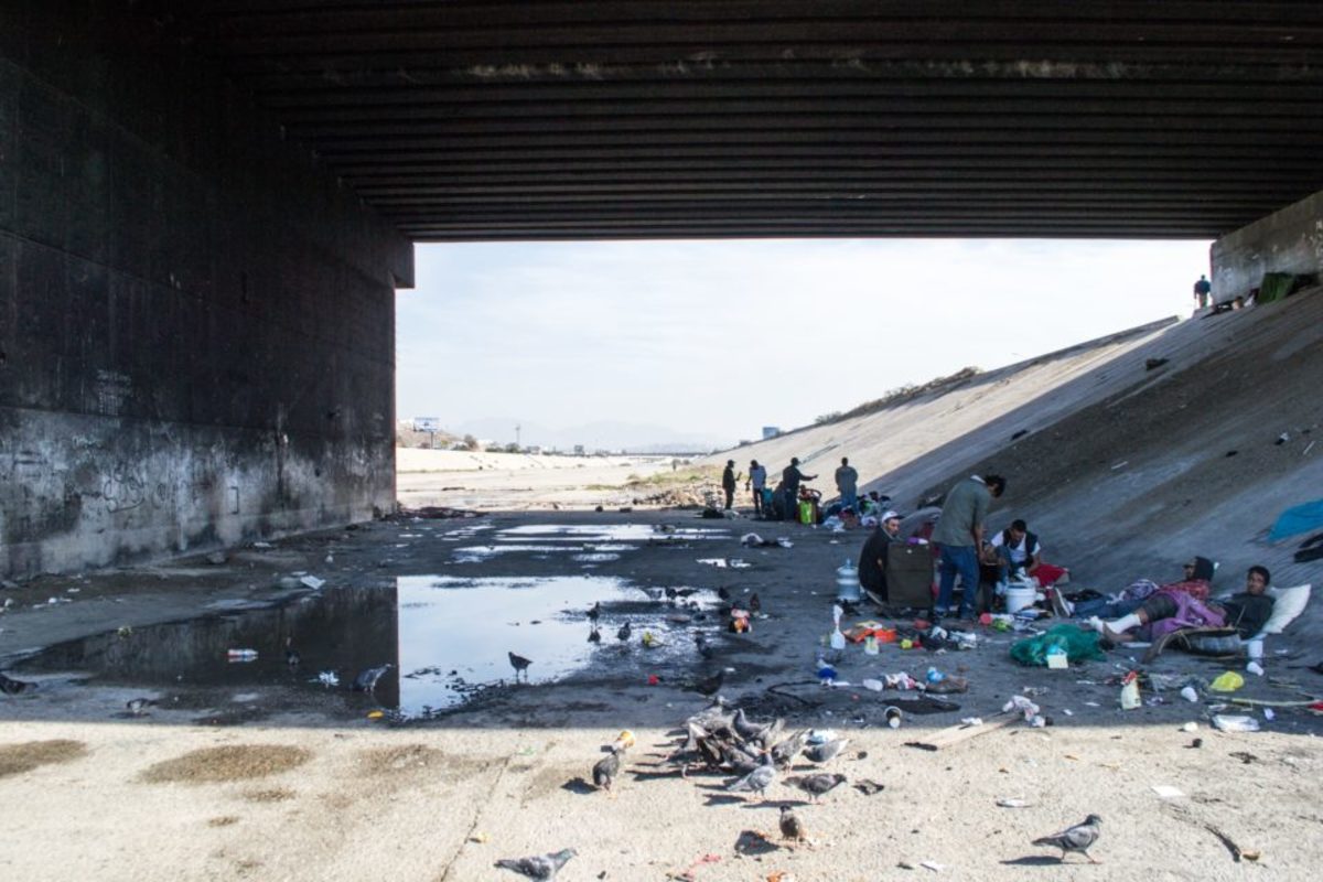 An encampment of fentanyl users in Tijuana