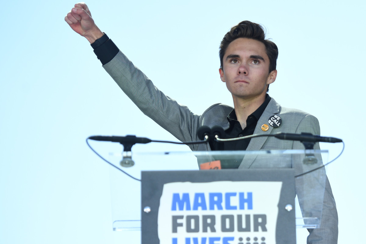 Marjory Stoneman Douglas High School student David Hogg at the 2018 March for Our Lives rally against gun violence in Washington, D.C. In January of 2019, Hogg suggested that President Donald Trump could declare a state of emergency over gun violence in the United States.