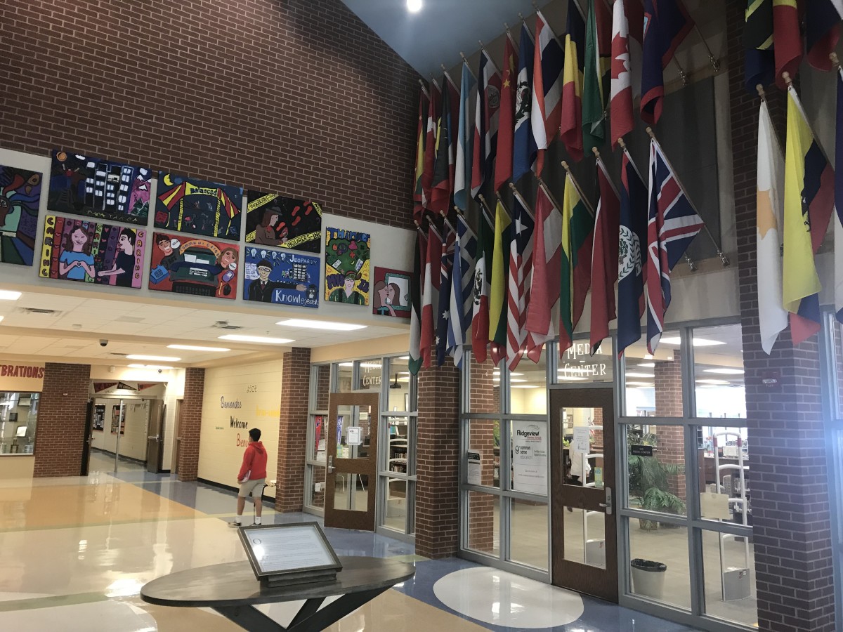 The view from the entrance of Ridgeview Charter Middle School in Sandy Springs, Georgia.