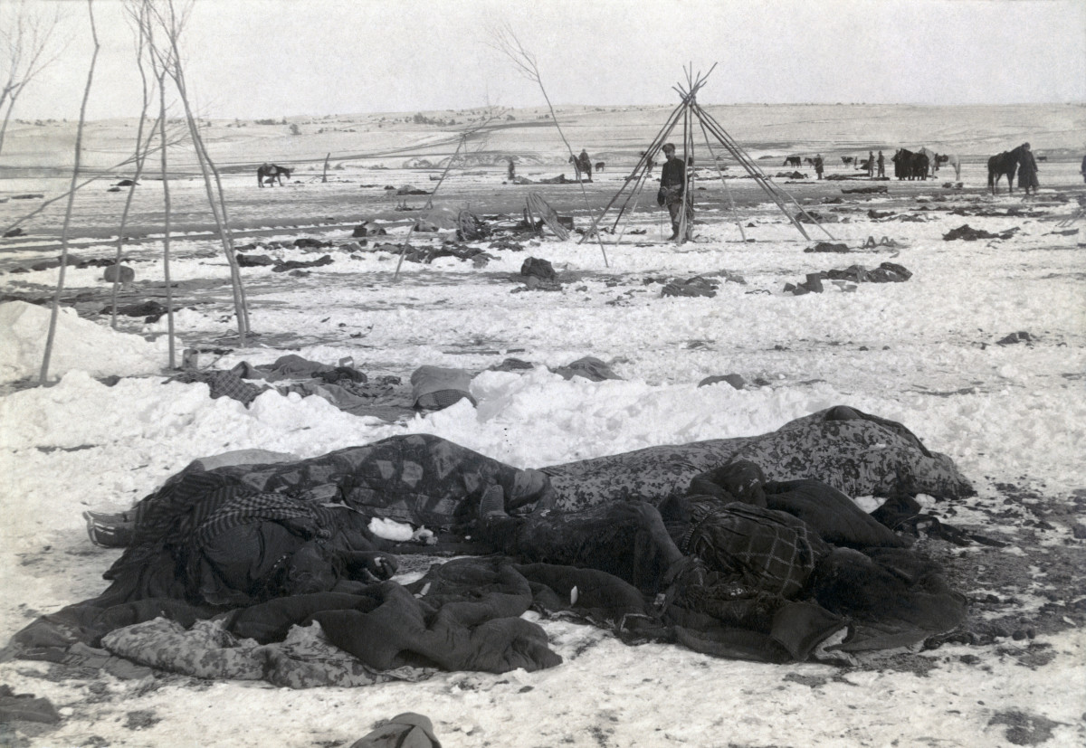 Chief Big Foot's camp three weeks after the Wounded Knee Massacre.