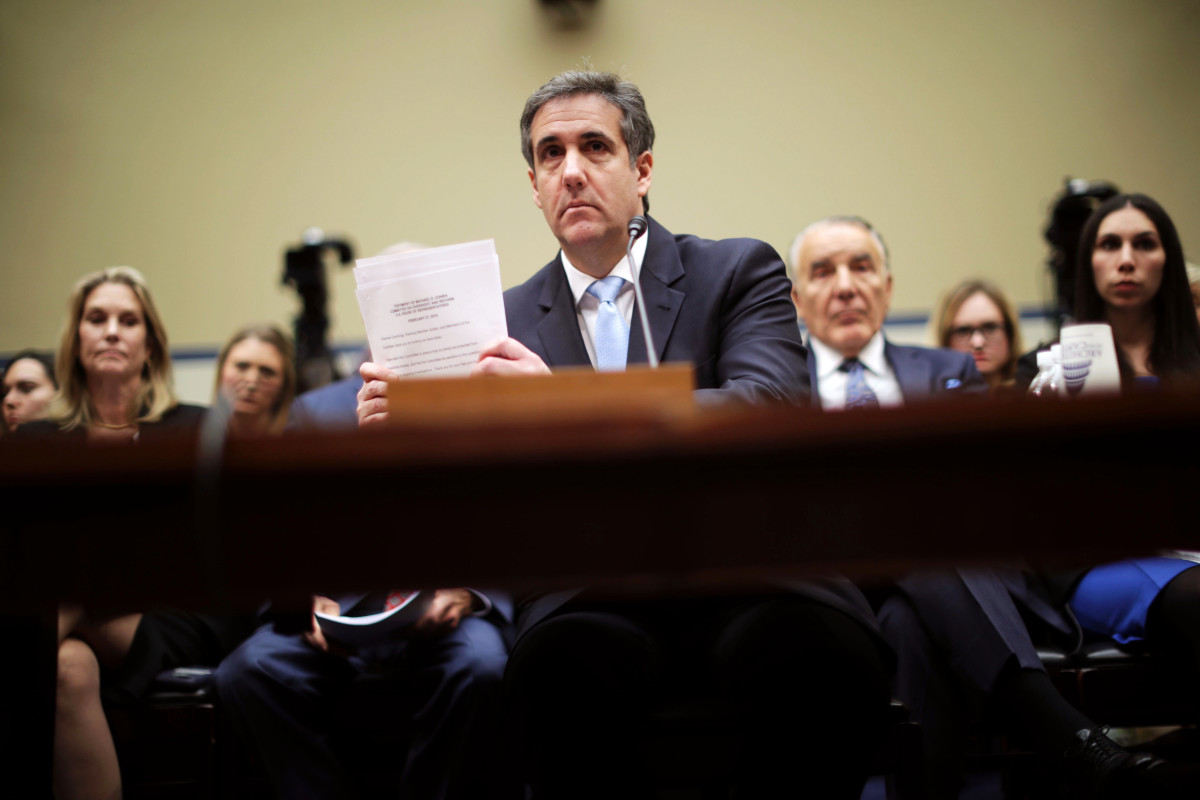 Michael Cohen, former attorney and fixer for President Donald Trump, testifies before the House Oversight Committee on Capitol Hill on February 27th, 2019, in Washington, D.C.