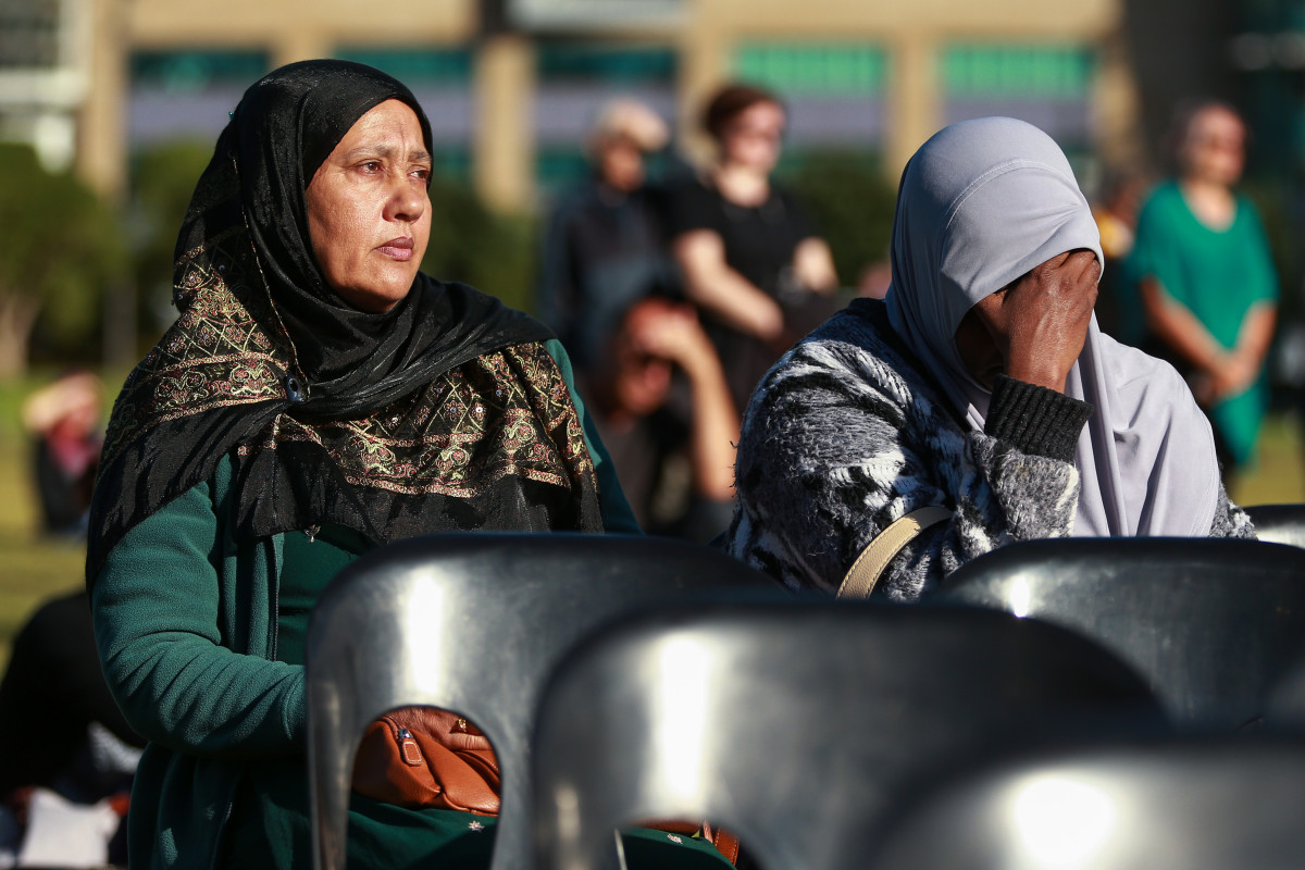 Guests and members of the public look on during a National Remembrance Service at Waitangi Park on March 29th, 2019, in Wellington, New Zealand. Fifty people were killed, and dozens were injured, in Christchurch on March 15th, when a gunman opened fire at the Al Noor and Linwood Mosques. The attack was the worst mass shooting in New Zealand's history.