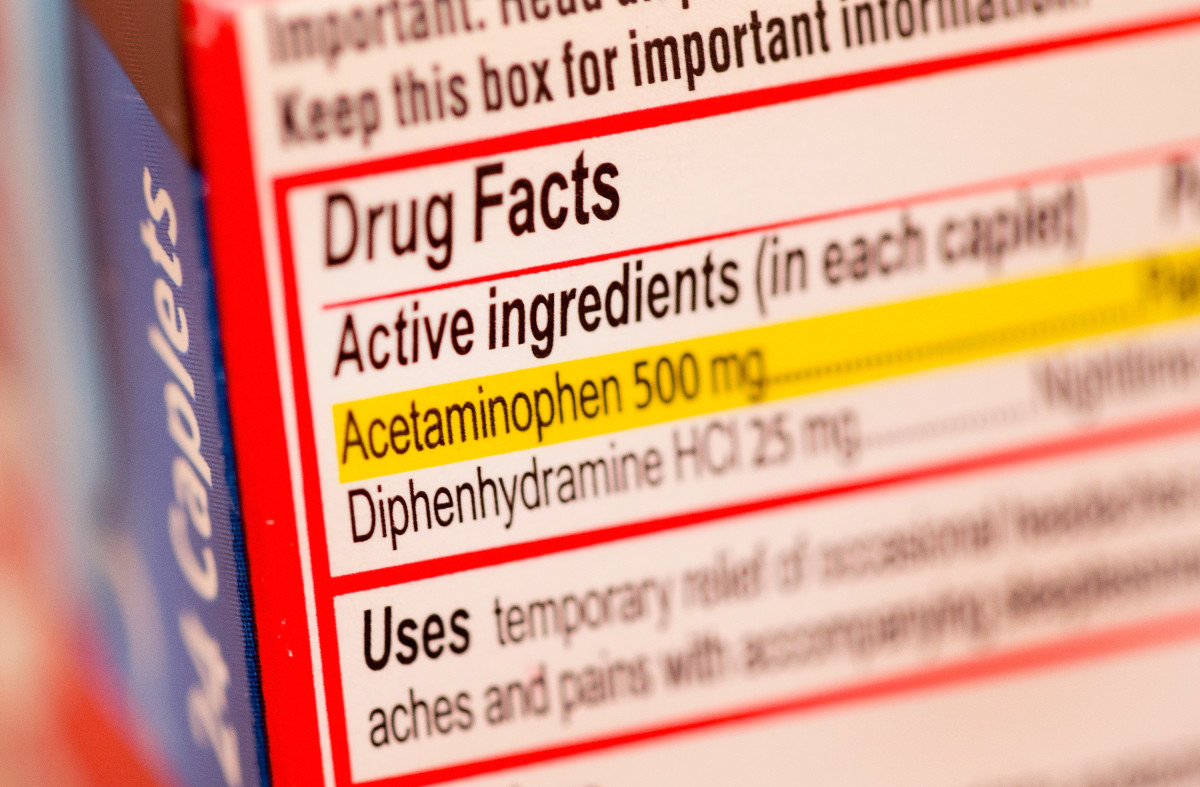 A package of Tylenol, which contains acetaminophen, is pictured on April 14th, 2015, in Chicago, Illinois.