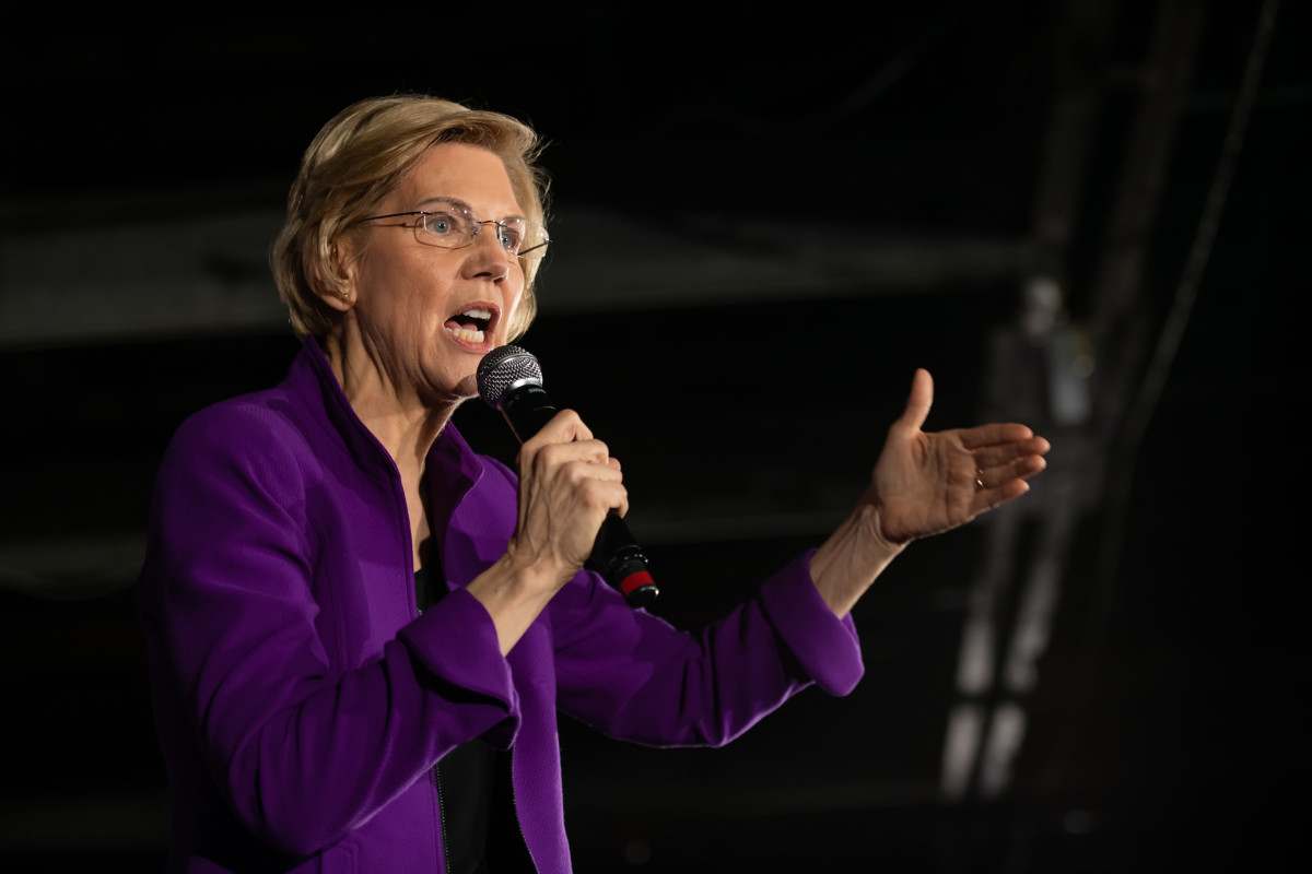 Senator Elizabeth Warren speaks during an organizing event at the Arc in the borough of Queens in New York City on March 8th, 2019.
