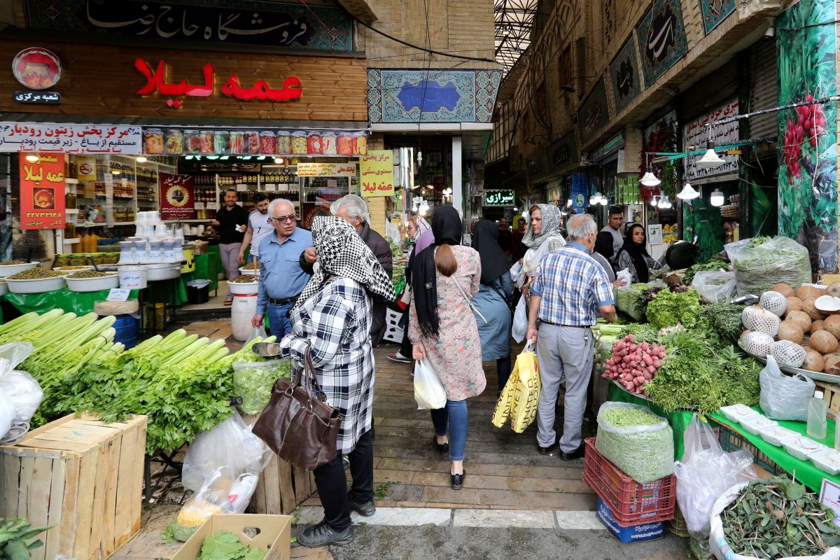 Iranians shop for ingredients on the third day of Ramadan in northern Tehran, Iran, on May 8th, 2019.