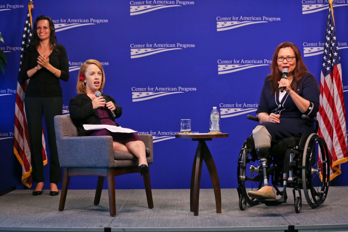 Rebecca Cokley and Senator Tammy Duckworth at the launch of the Disability Justice Initiative at the Center for American Progress, July 26th, 2018, in Washington, D.C.