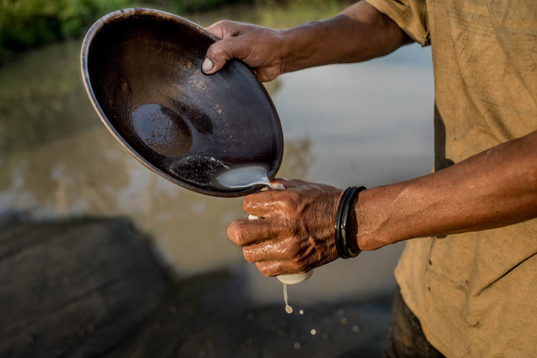 A miner at work.