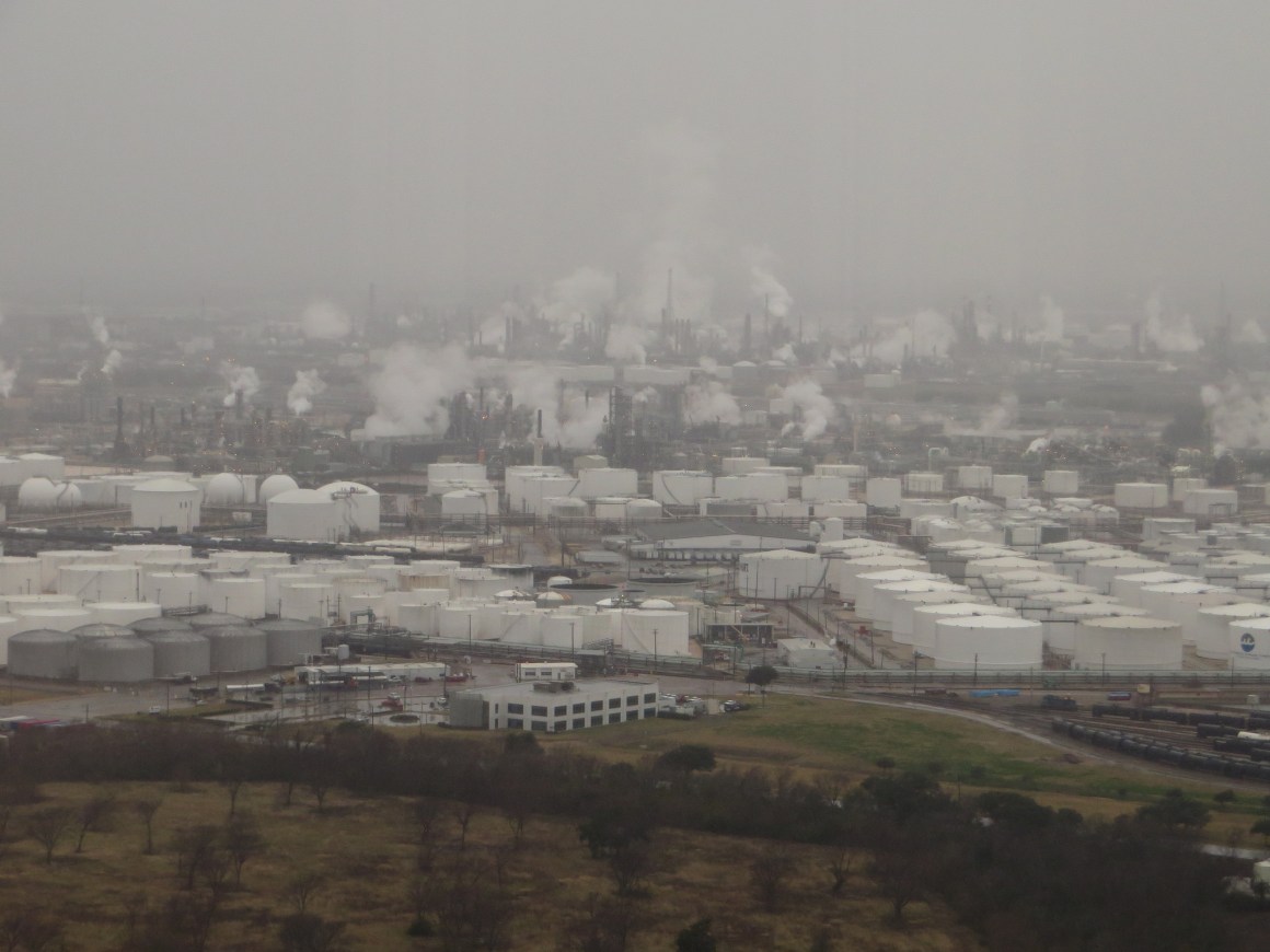 Petroleum storage and refineries are seen in Deer Park, Texas, a city near Houston.