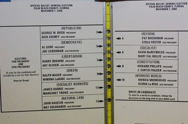 Palm Beach county's infamous butterfly ballot.