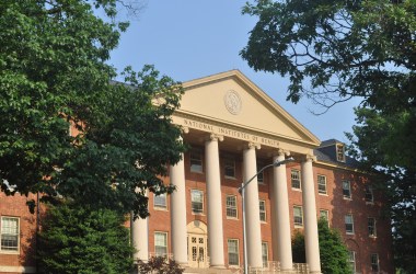 The James H. Shannon Building is seen on the National Institutes of Health campus in Bethesda, Maryland.