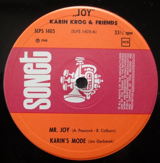 Karin Krog's formative jazz album Joy, on vinyl.