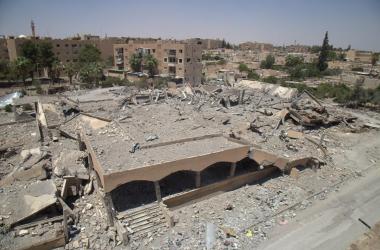 The ruins of a market and bakery in Tabqa, Syria, after an airstrike on March 22nd, 2017.