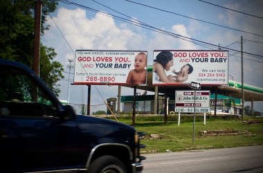 Signs for COPE Pregnancy Center in Montgomery, Alabama.