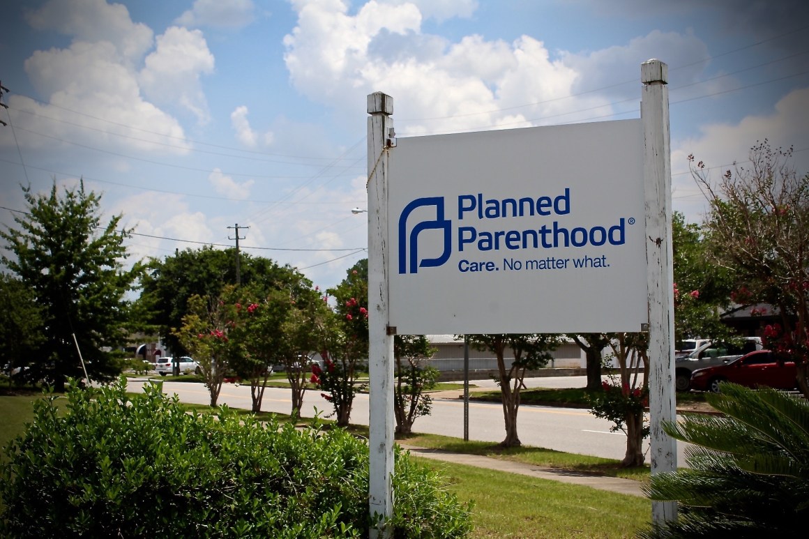 A Planned Parenthood sign in Mobile, Alabama.