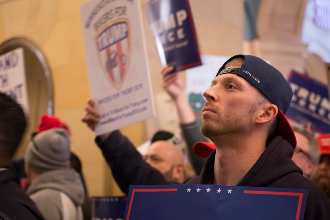 About 700 people gathered at the Minnesota capitol building in St. Paul, Minnesota, on March 4th, 2017, to show support for Donald Trump.