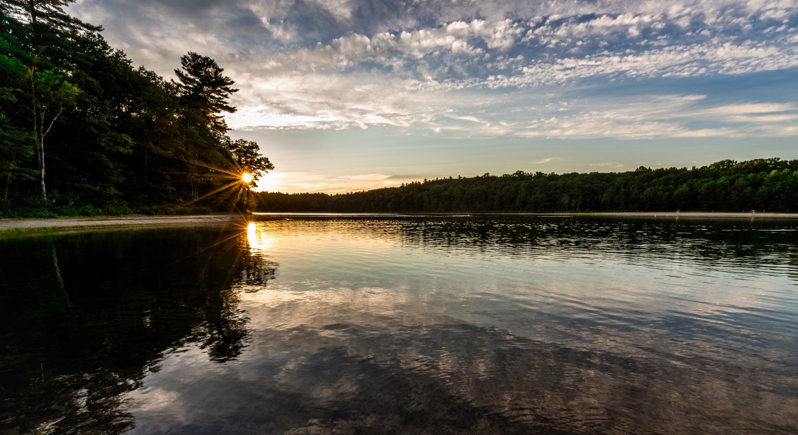 Walden Pond at sunset, July 29th, 2017.