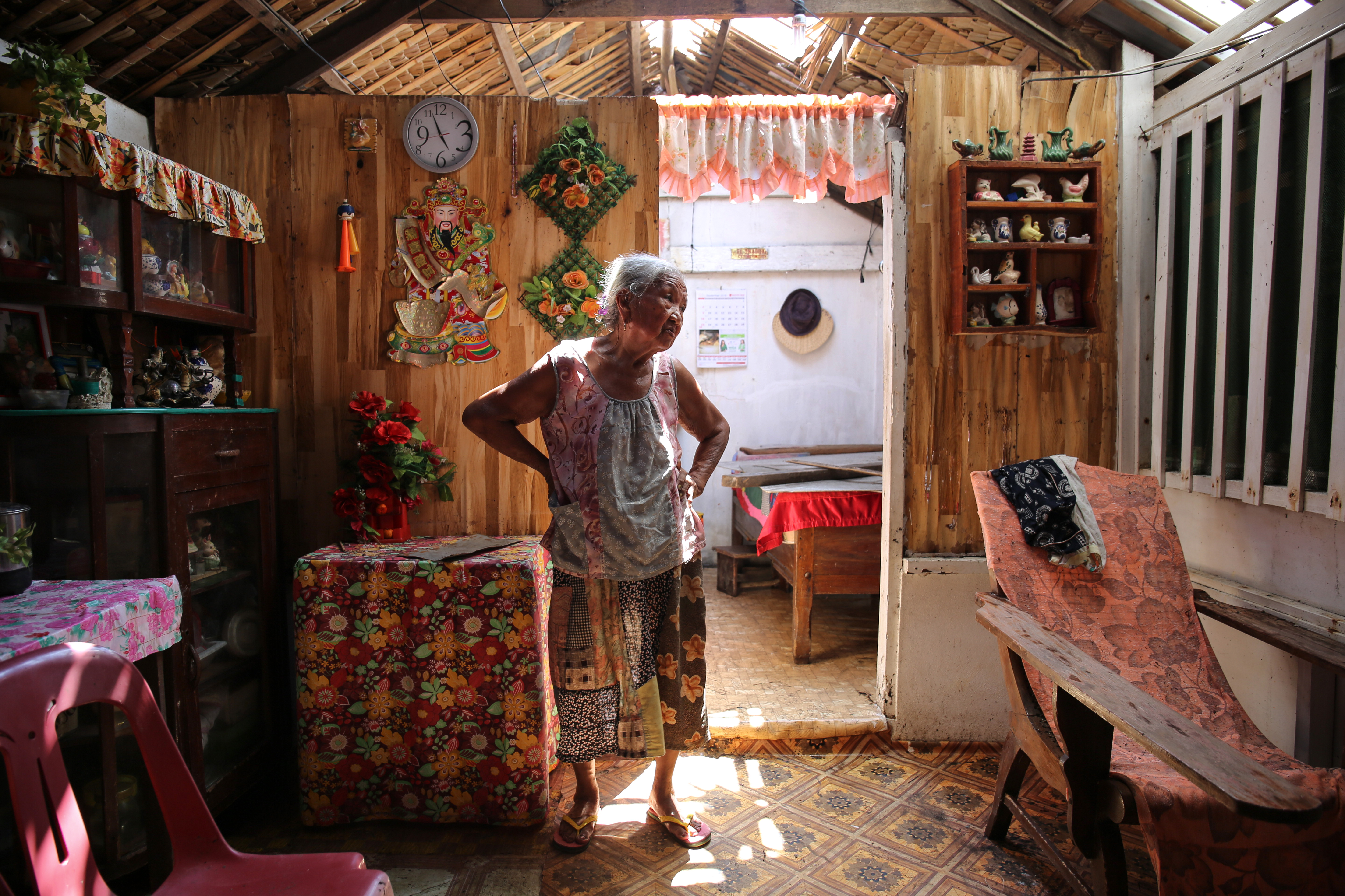 Pilar Ranada, 84, woke up as the roof of her home was collapsing. Ranada lives alone and didn't know where to turn for help. 