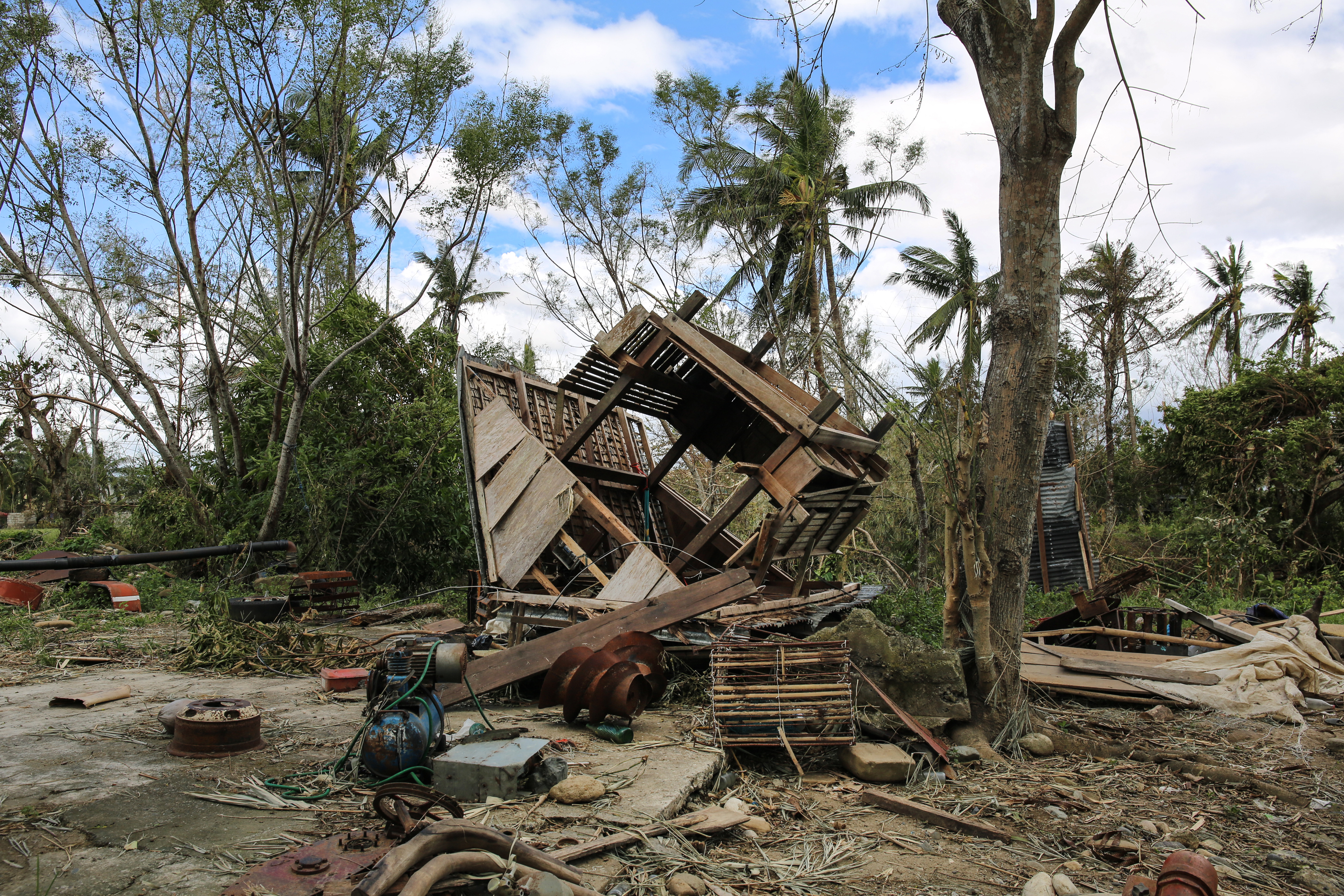 A house lies overturned outside Baggao, a farming town in the northern Philippines where Typhoon Mangkhut first made landfall.