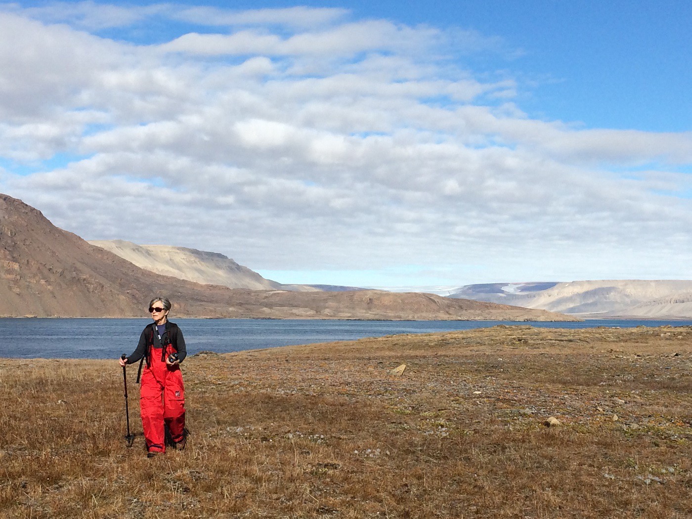 When it was safe (read: polar bear-free) we were able to go for short hikes. This is the south coast of Devon Island—at roughly 74 degrees of latitude it was our most northern point.