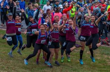 Members of the Kwe Pack at the Moose Mountain 25k in 2018.