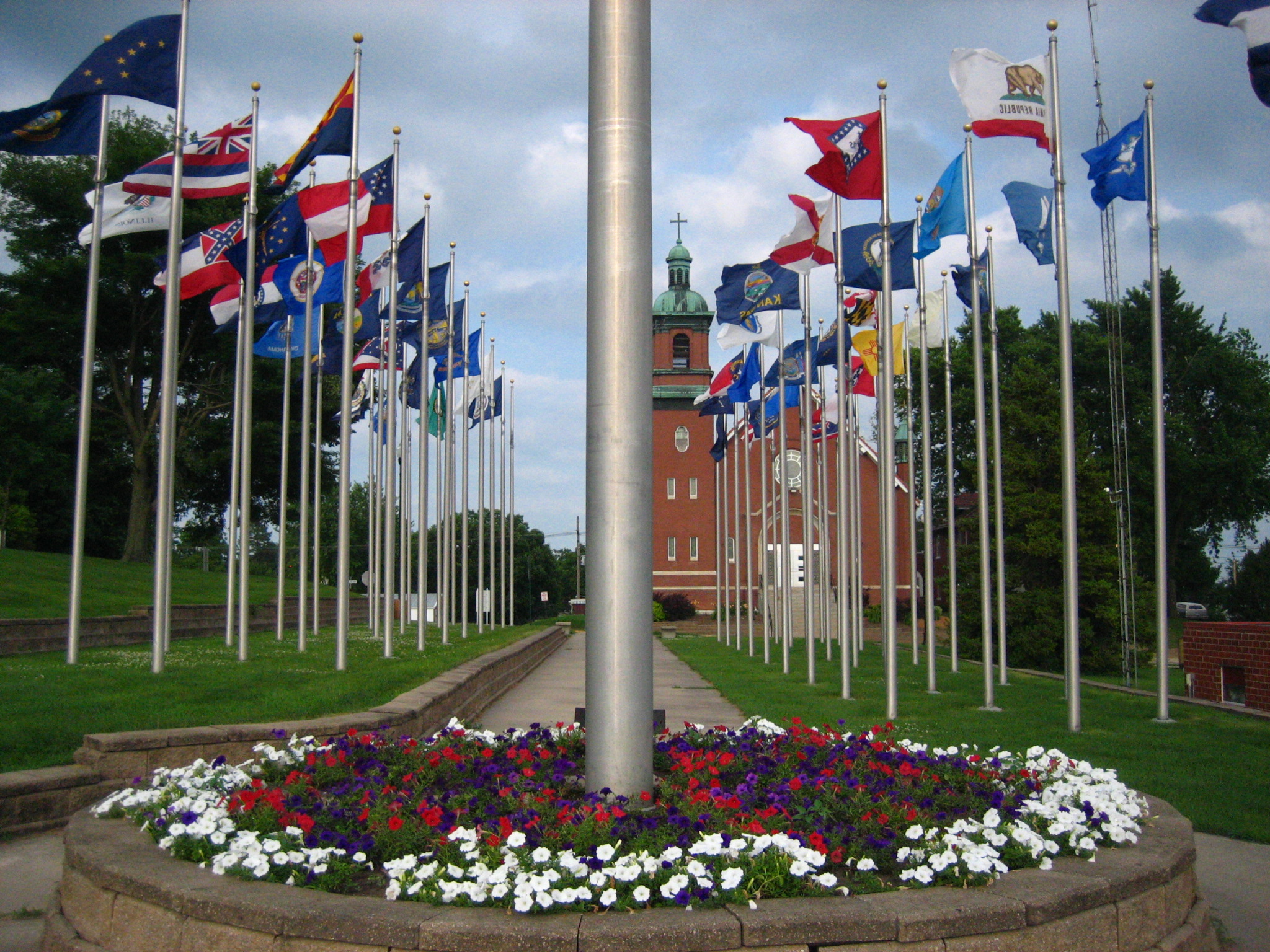 The Community of Flags in Brooklyn, Iowa.