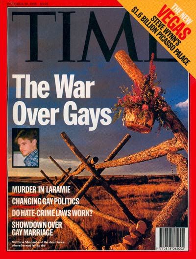 Steve Liss' photograph from Laramie, Wyoming, on the cover of Time magazine in October of 1998.