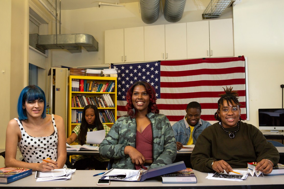 A class of students with varying gender identities.