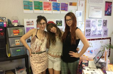 At the Wilmington Exchange from left to right: Bernadette Calicchio, Becca Lilly, and Bree Cassel.