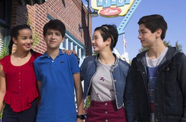 Cyrus (second to the left) will come out on upcoming episodes of Disney Channel's Andi Mack.