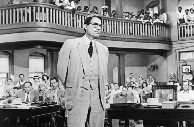 Gregory Peck as Atticus Finch in the 1962 film version of Harper Lee's To Kill a Mockingbird.