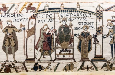 Detail from the Bayeux Tapestry, 11th century C.E.