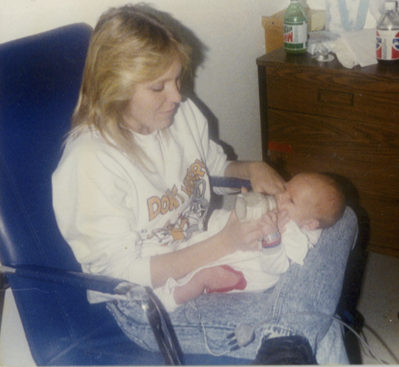 Debbie at 34 years old, shortly after the birth of her first grandson in 1999.