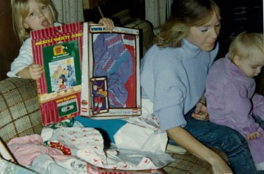 Debbie Daley (center), Christmas 1987.