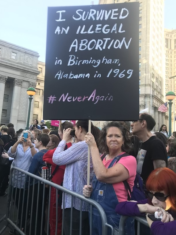 A protester at a 