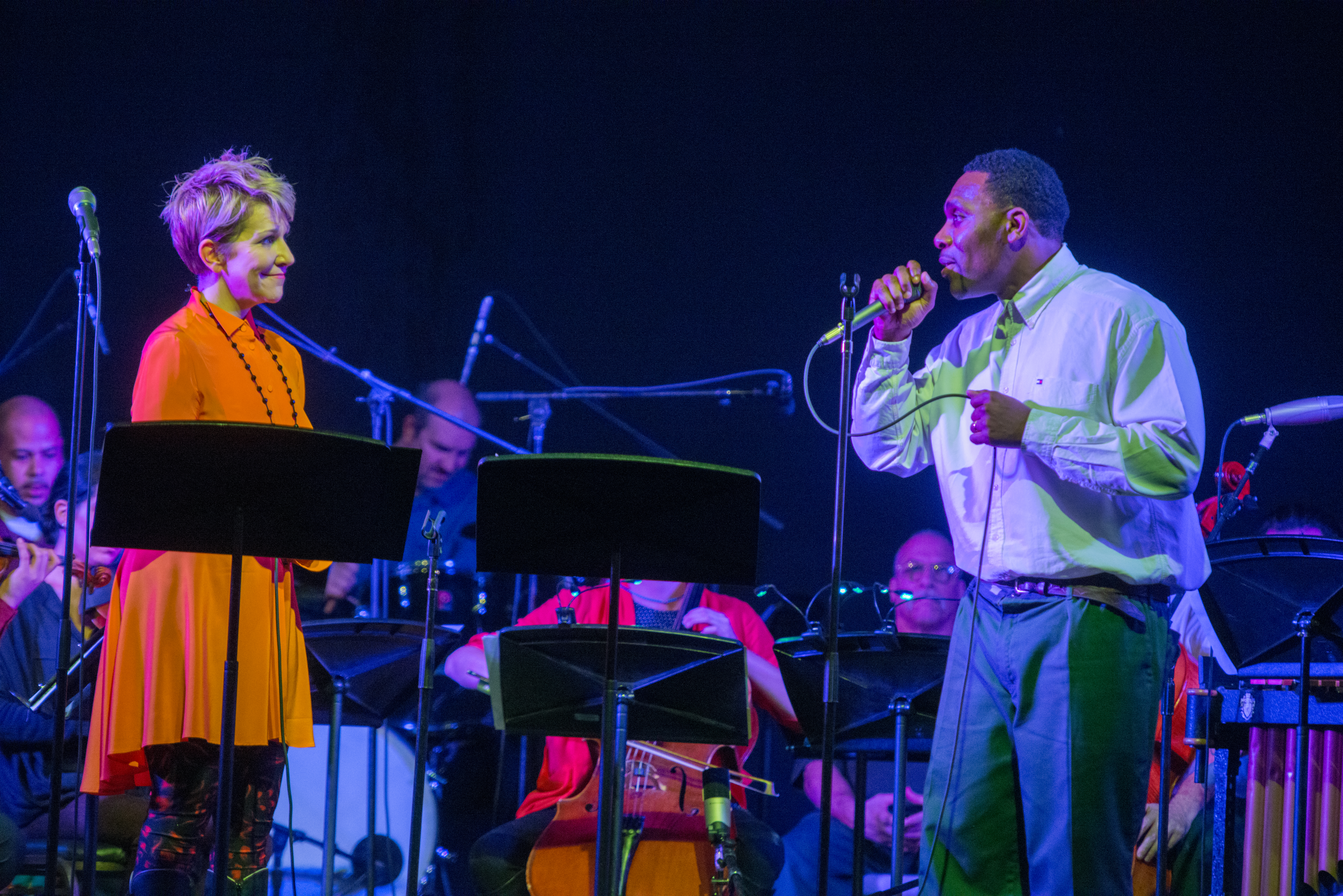 Joe Wilson sings with Joyce DiDonato.