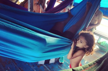 The Michael, a passenger boat, was brimming with people on their way to vote in the first round of the Brazilian presidential election in early October. Each person set up a hammock on the boat, which became a kind of home base for the long hours of travel.