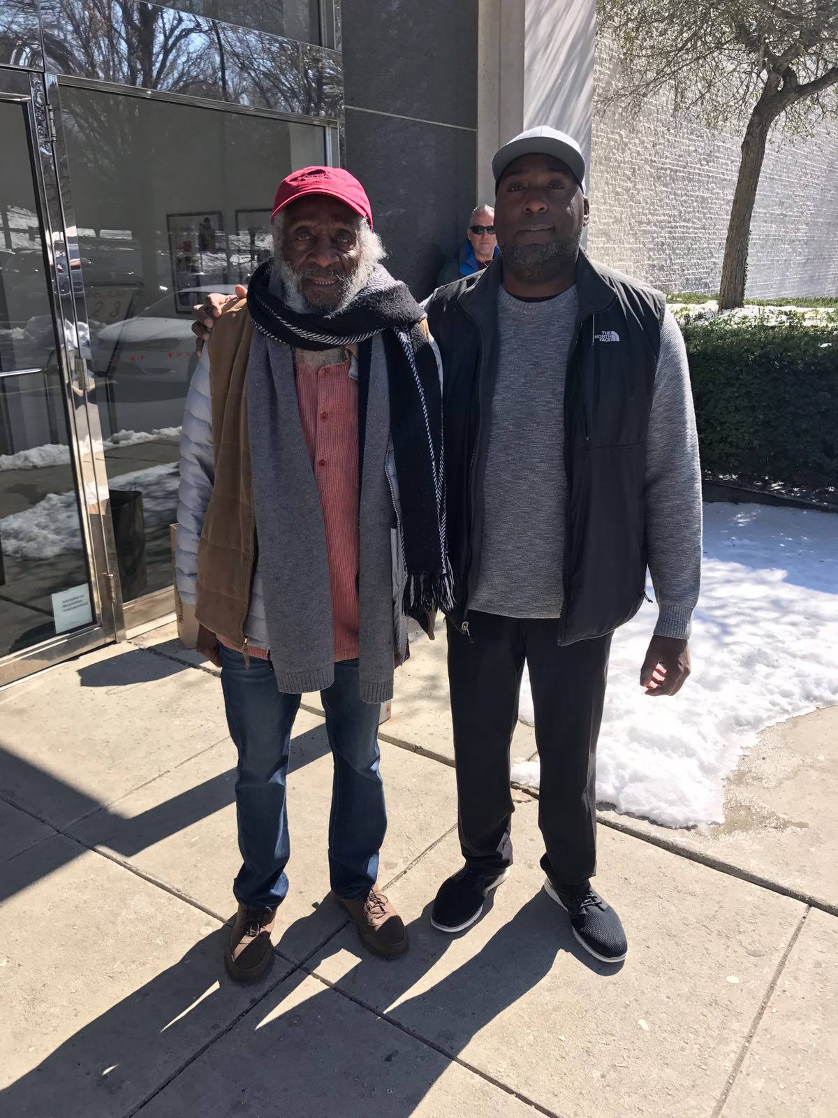 Dick Gregory with his eldest son, Gregory.