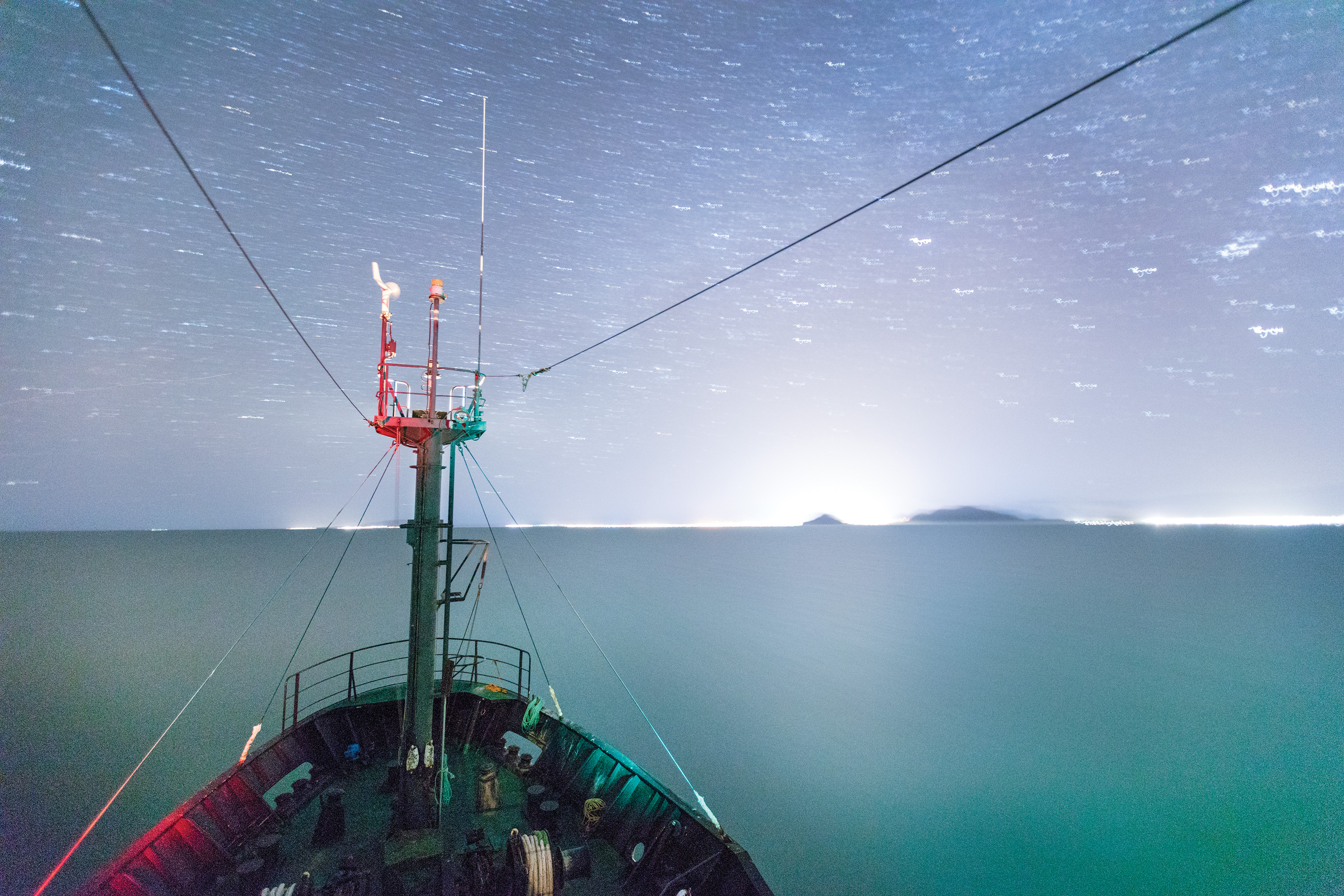 The bow of the Sam Simon patrolling the the Gulf of California.