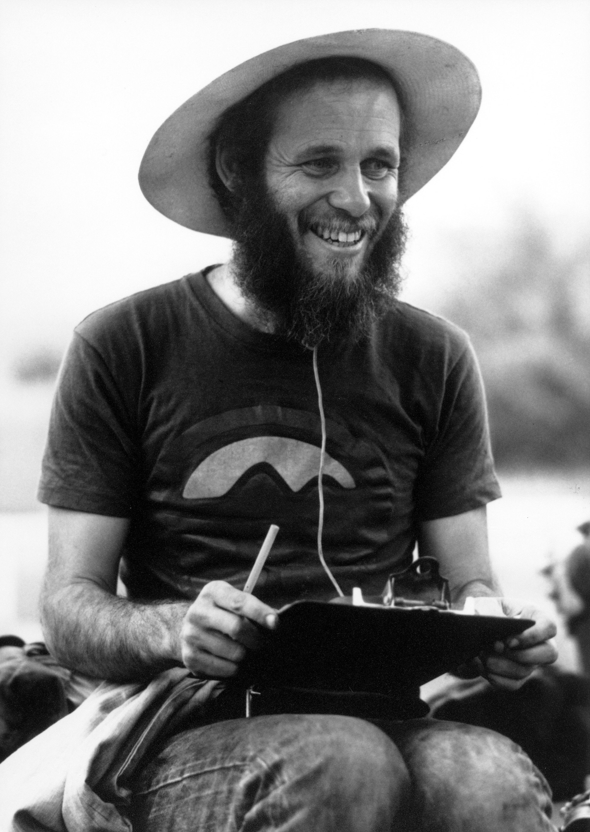 Mono Lake Committee co-founder David Gaines conducting gull research in the early 1980s.